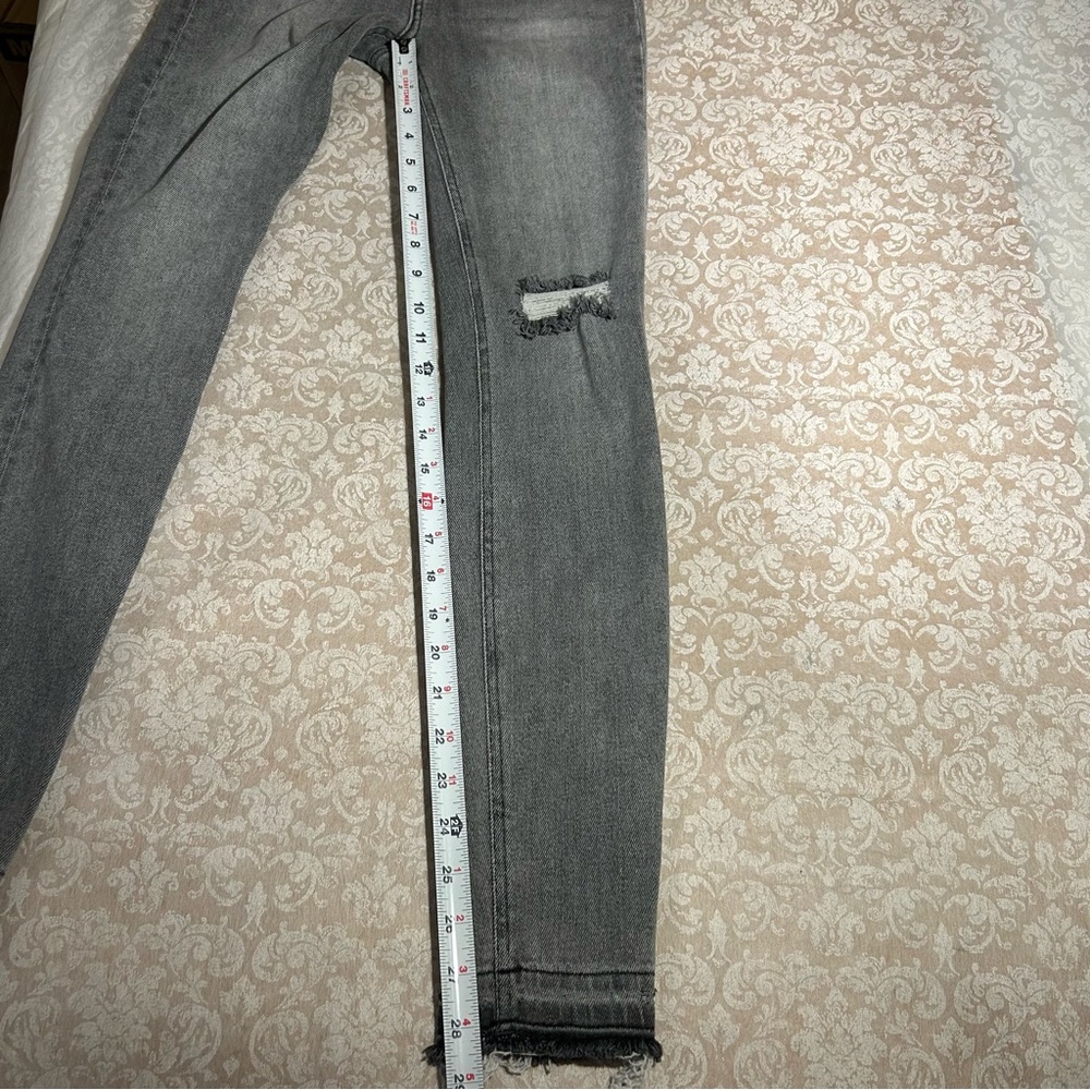 Current/Elliott ~Women’s Ultra High Waist Skinny Jeans Gray Fade Out Destroy 27 - Picture 13 of 16
